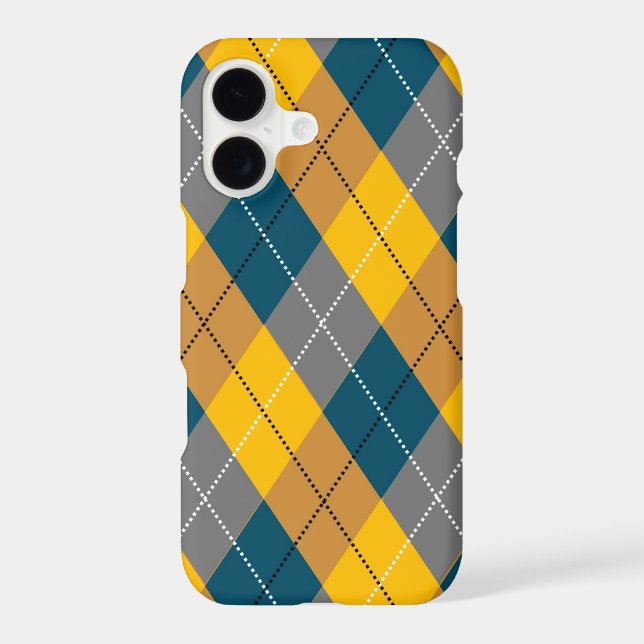 Autumn Colour Argyle Geometric Plaid Pattern (Back)