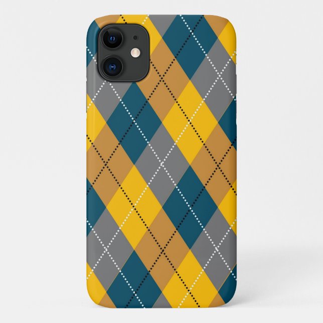 Autumn Colour Argyle Geometric Plaid Pattern Case-Mate iPhone Case (Back)