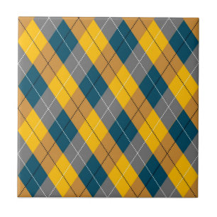 Autumn Colour Argyle Geometric Plaid Pattern Ceramic Tile