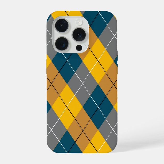 Autumn Colour Argyle Geometric Plaid Pattern iPhone Case (Back)