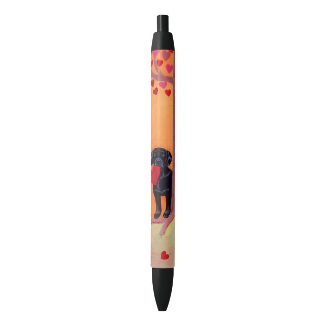 Autumn Colour Black Labrador Ink Pen (Front Vertical)