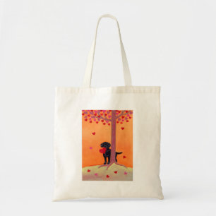 Autumn Colour Black Labrador Tote Bag