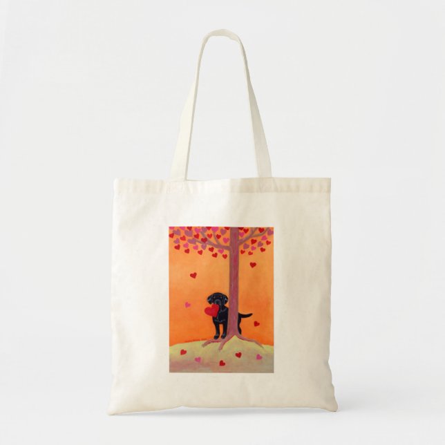 Autumn Colour Black Labrador Tote Bag (Front)