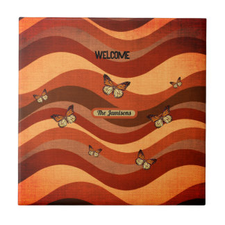 Autumn Colour Butterfly Ceramic Tile