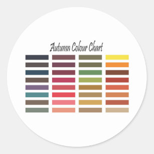Autumn colour chart classic round sticker