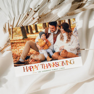 Autumn colour Happy Thanksgiving photo Postcard