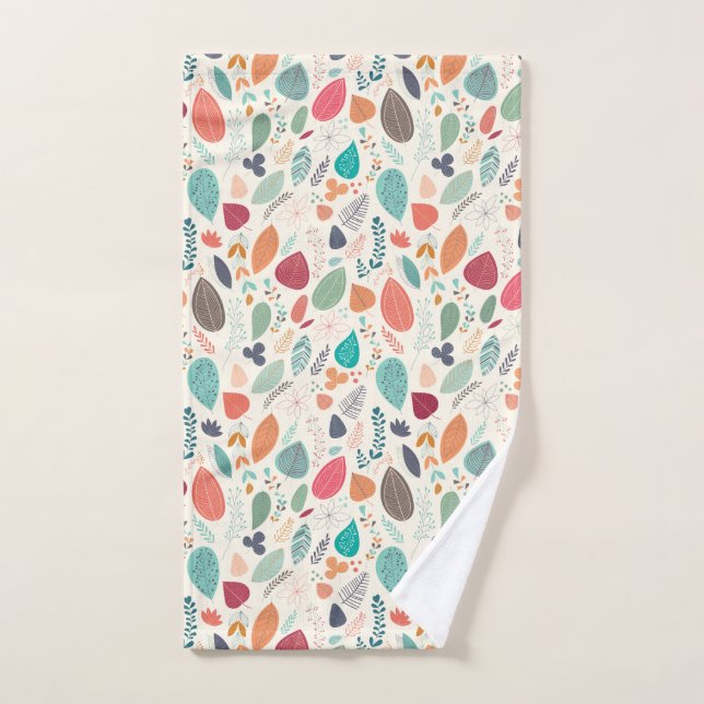 Autumn Colour Leaves Pattern Hand Towel (Hand Towel)