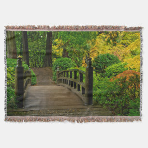 Autumn Colour, Portland Japanese Garden Throw Blanket
