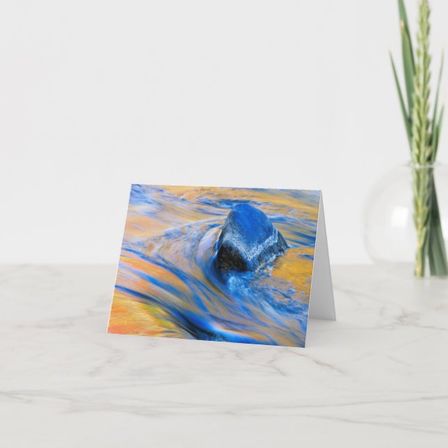 Autumn Colour Water Abstract Note Card (Front)