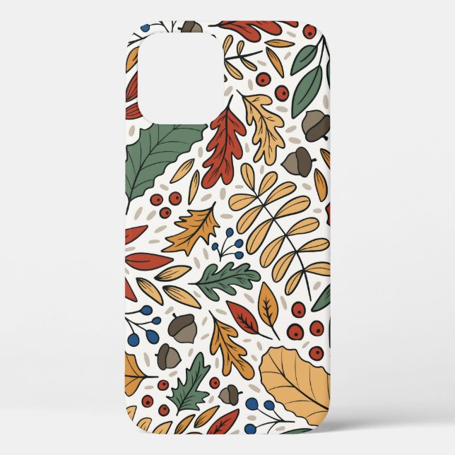 Autumn Coloured Leaf Square Design Case-Mate iPhone Case (Back)