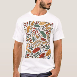 Autumn Coloured Leaf Square Design T-Shirt