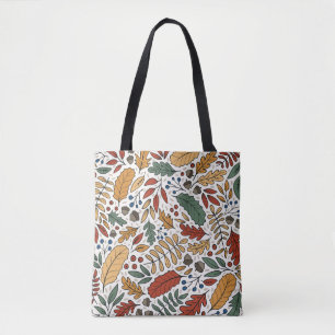 Autumn Coloured Leaf Square Design Tote Bag