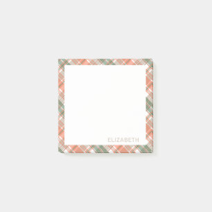 Autumn Coloured Plaid Post-it Notes