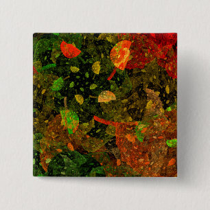 Autumn colourful decorative design 15 cm square badge