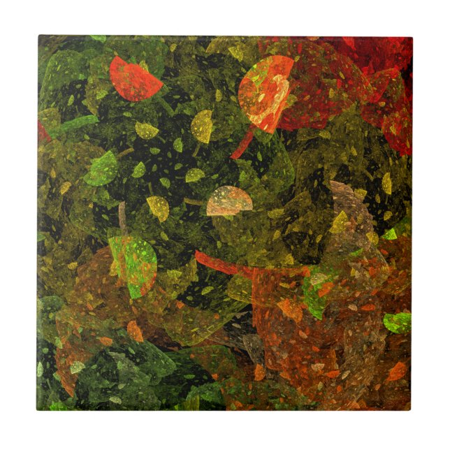 Autumn colourful decorative design  ceramic tile (Front)