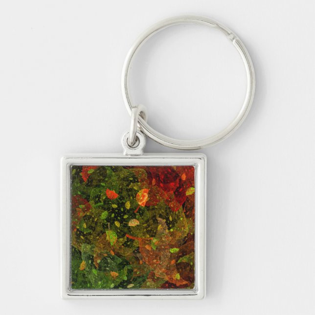 Autumn colourful decorative design key ring (Front)