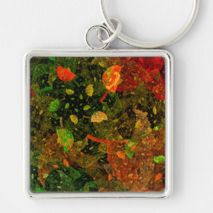 Autumn colourful decorative design key ring