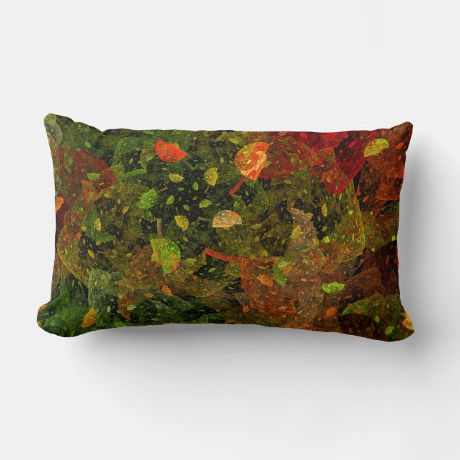 Autumn colourful decorative design lumbar cushion (Front)