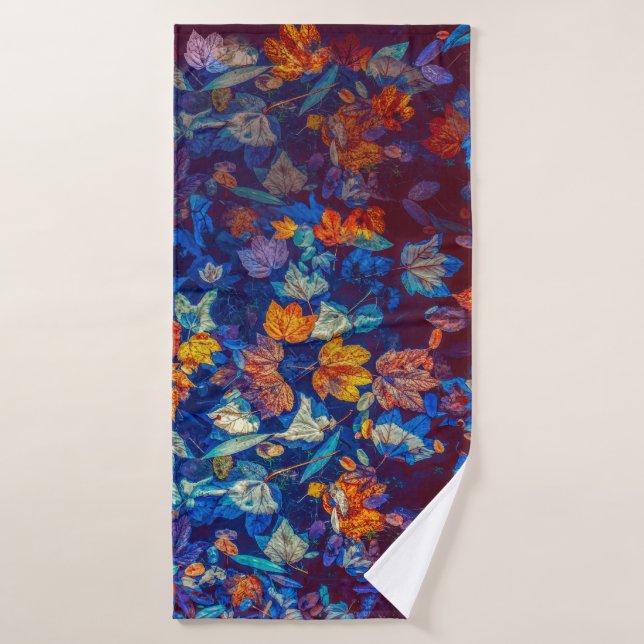 Autumn Colourful Maple Leaves Floating In The Wate Bath Towel (Bath Towel)