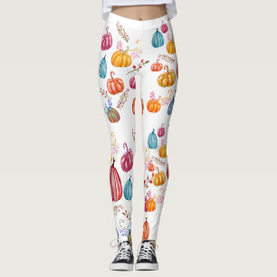 Autumn Colourful Pumpkins Custom Leggings