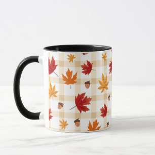 Autumn Colourful Red Orange Yellow Falling Leaves  Mug