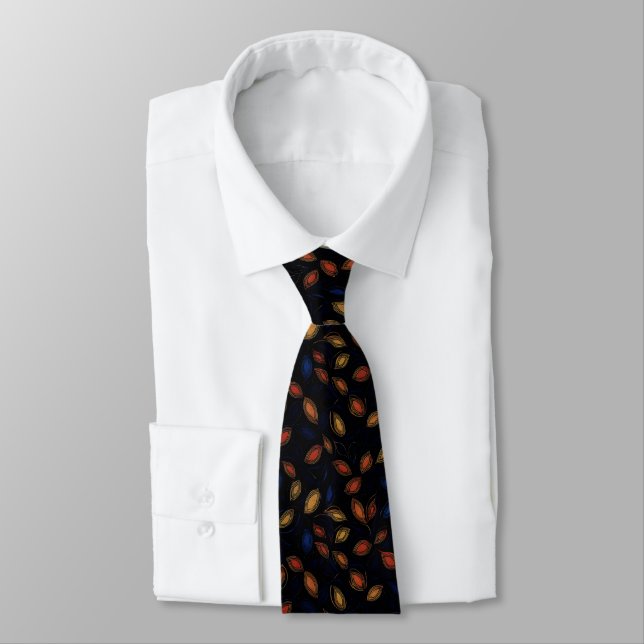 Autumn Colours Abstract Pattern Tie (Tied)