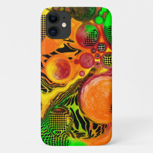 Autumn Colours Abstract Pour Painting   iPhone 11 Case