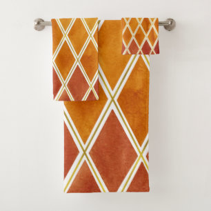 Autumn Colours and Gold Texture Harmony  Bath Towel Set