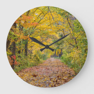 Autumn Colours At Independence State Park Large Clock