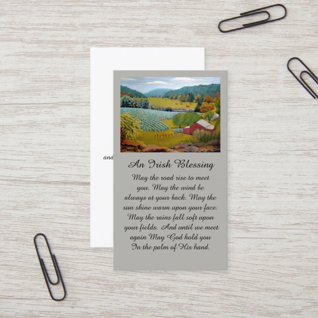 Autumn Colours at Vineyard Sympathy Memorial Card (Front/Back In Situ)