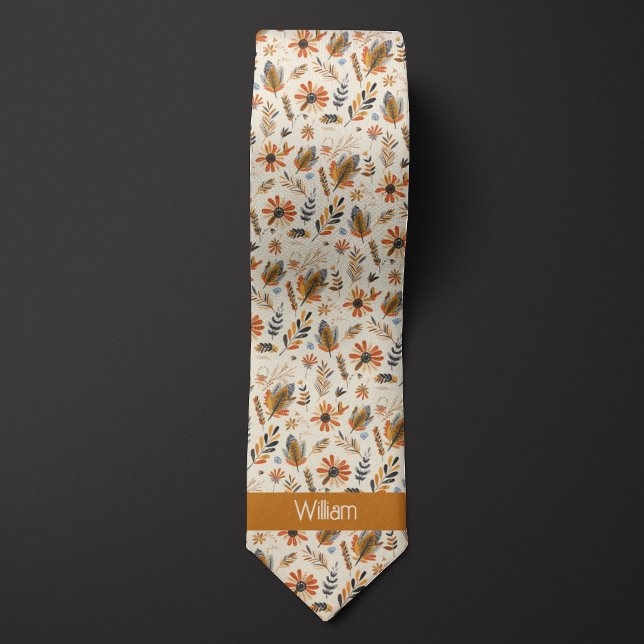 Autumn Colours Boho-Inspired Botanical Tie (Creator Uploaded)