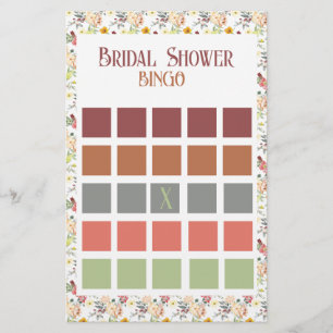 Autumn Colours Bridal Shower Bingo  Flyer