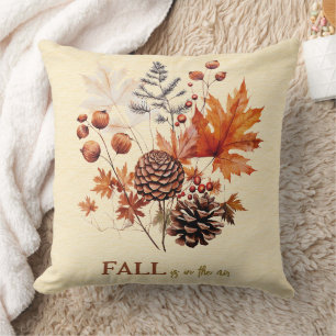 Autumn Colours Fall In the Air Forest Leaf Bouquet Cushion
