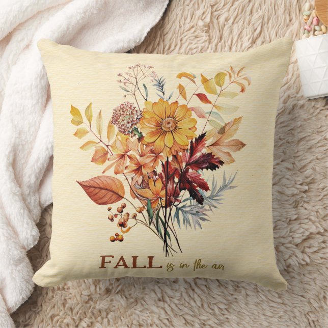 Autumn Colours Fall In the Air Wildflower Bouquet Cushion (Blanket)