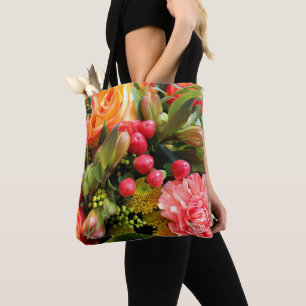 Autumn Colours Flower Bouquet Photo Tote Bag