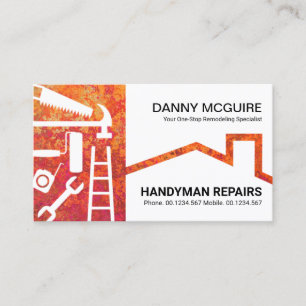 Autumn Colours Foliage Handyman Tools Roof Business Card