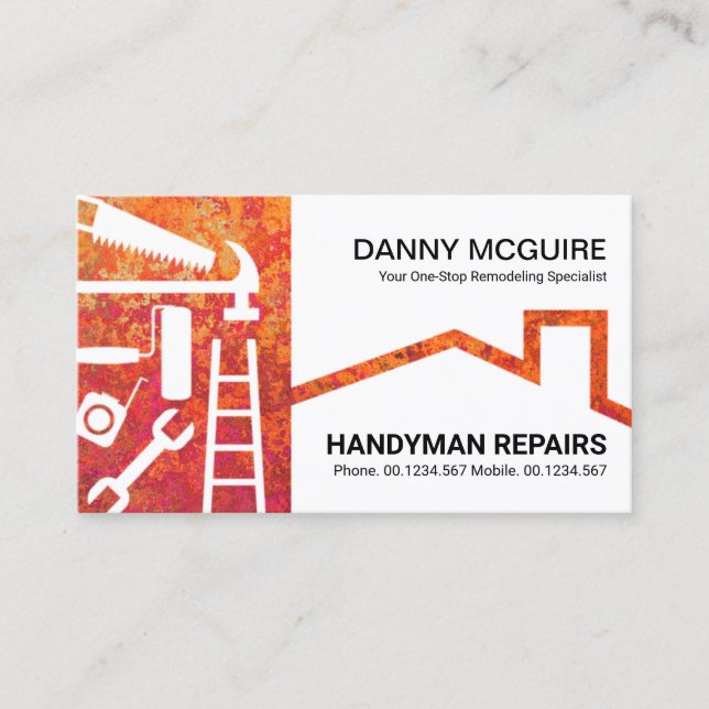 Autumn Colours Foliage Handyman Tools Roof Business Card (Front)