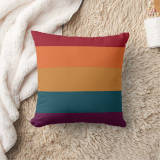 Autumn Colours Horizontal Stripes Graphic Art Cushion