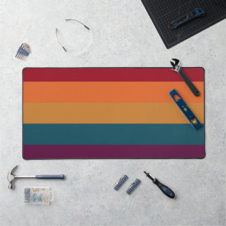 Autumn Colours Horizontal Stripes Graphic Art Desk Mat