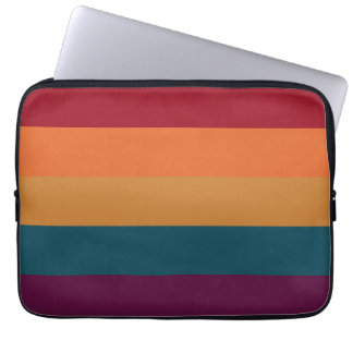 Autumn Colours Horizontal Stripes Graphic Art Laptop Sleeve