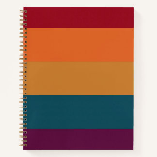 Autumn Colours Horizontal Stripes Graphic Art Notebook