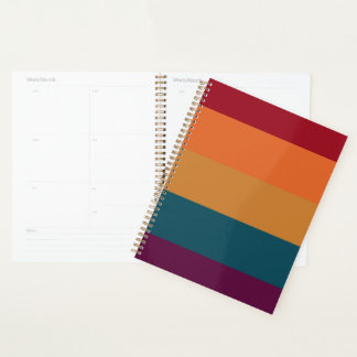 Autumn Colours Horizontal Stripes Graphic Art Planner