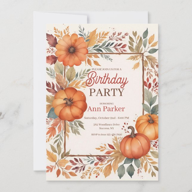 Autumn Colours Invitation (Front)