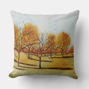 Autumn colours landscape scenic art unique design cushion