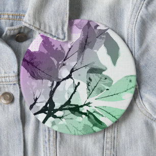 Autumn colours, leaves 5 6 cm round badge