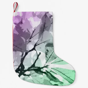 Autumn colours, leaves 5 small christmas stocking