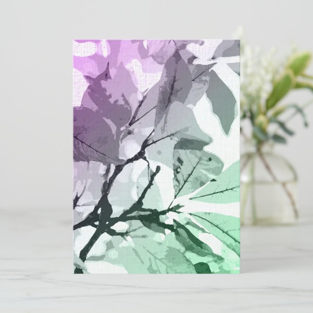 Autumn colours, leaves 5 thank you card (Standing Front)