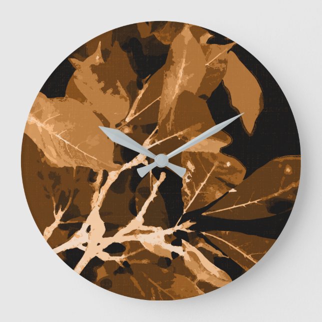 Autumn colours, leaves 6 large clock (Front)
