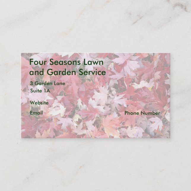 Autumn Colours Leaves Business Card (Front)