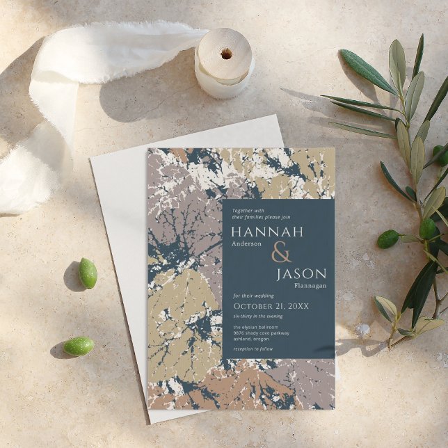 Autumn Colours Leaves Organic Abstract Invitation (Creator Uploaded)